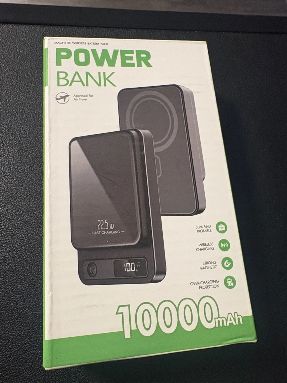 Magnetic Power Bank 10000mAh Magnetic Wireless Fast Charger – Black